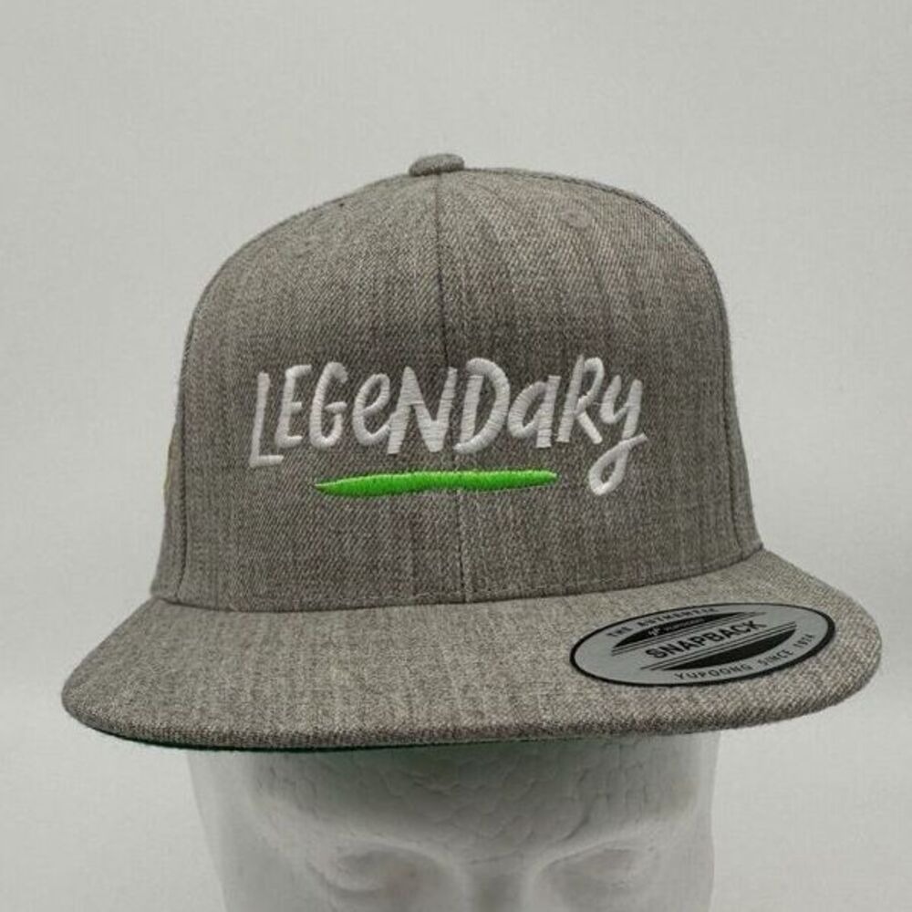 The Classic Yupoong Wool Blend Hats Adult OSFA Gray Legendary Snapback Mens NEW